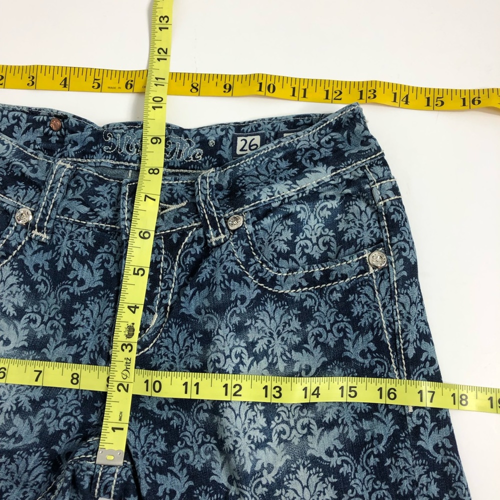 Miss Me FDL Print Cuffed Capri Jeans 26 - Picture 6 of 8